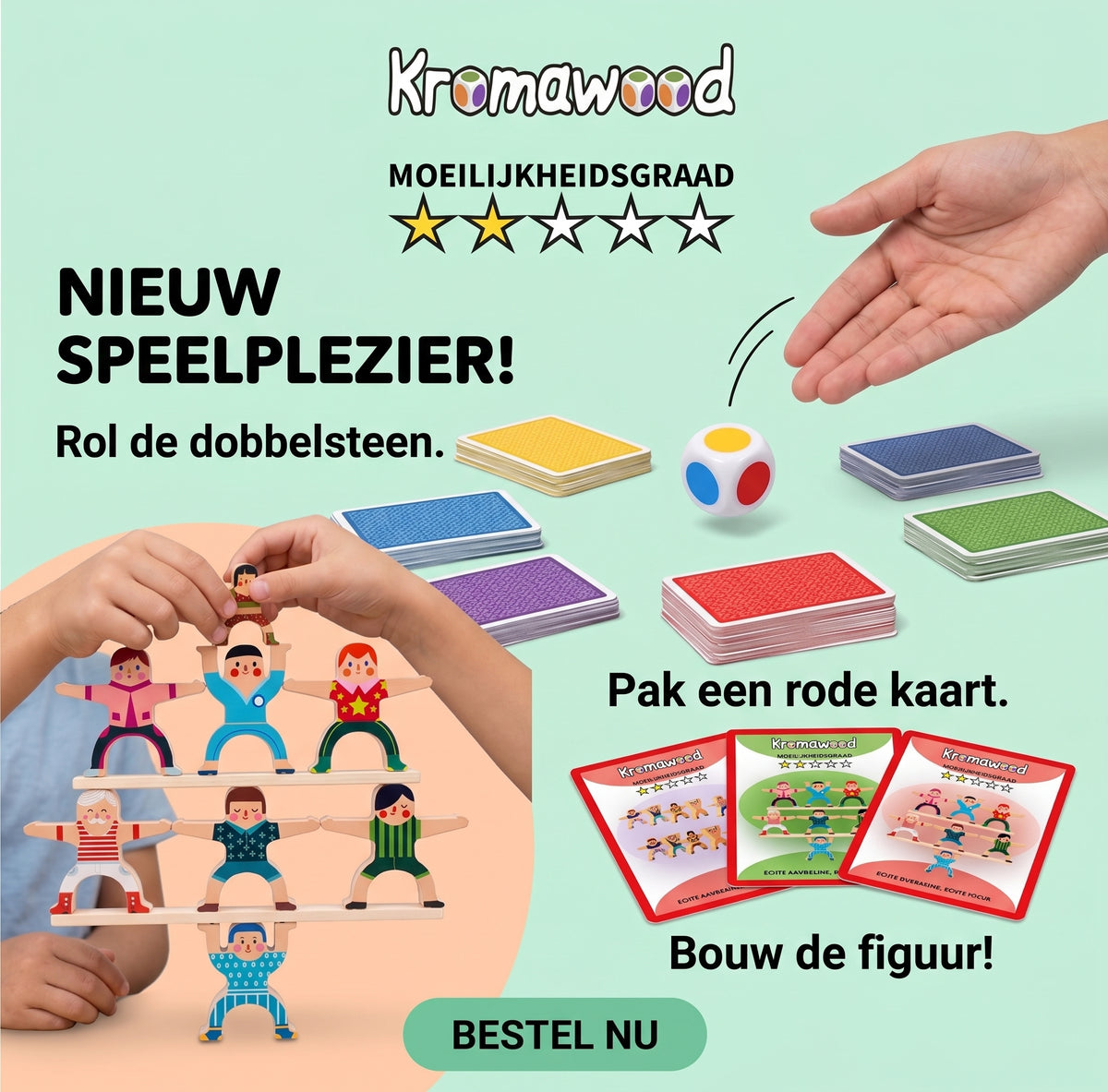 Duurzaam beukenhout en kindveilige verf EN 71 gecertificeerd Kromawood